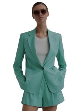 Reiss Ember Chic Career Wardrobe Single Breasted Blazer Spearmint Green size 4
